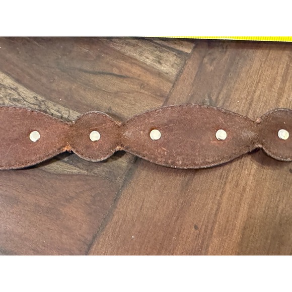 Tony Lama USA Western Brown Concho Belt Size 34 9027L with Buckle Silver Tone - Picture 15 of 16